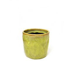 Osłonka ceramiczna szkliwiona Żółta 11x10,5cm